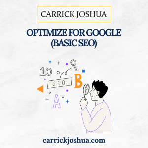 Optimize for Google (Basic SEO),sell online Africa, get traffic to online store, 